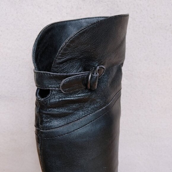 💯% Genuine Leather Over the knee Black Boots - low heels - size 36 - Picture 6 of 16